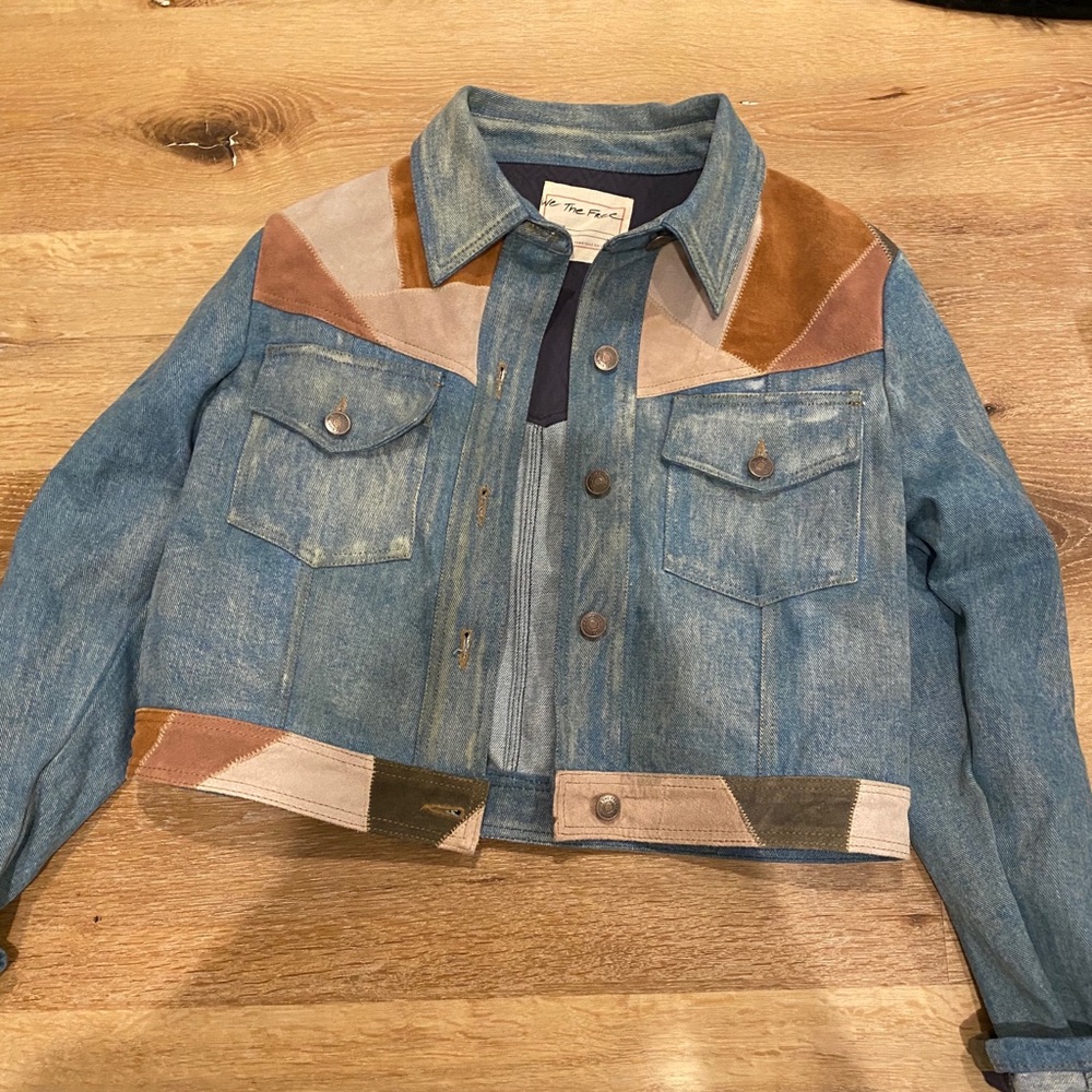 free people suede denim jacket *BRAND NEW